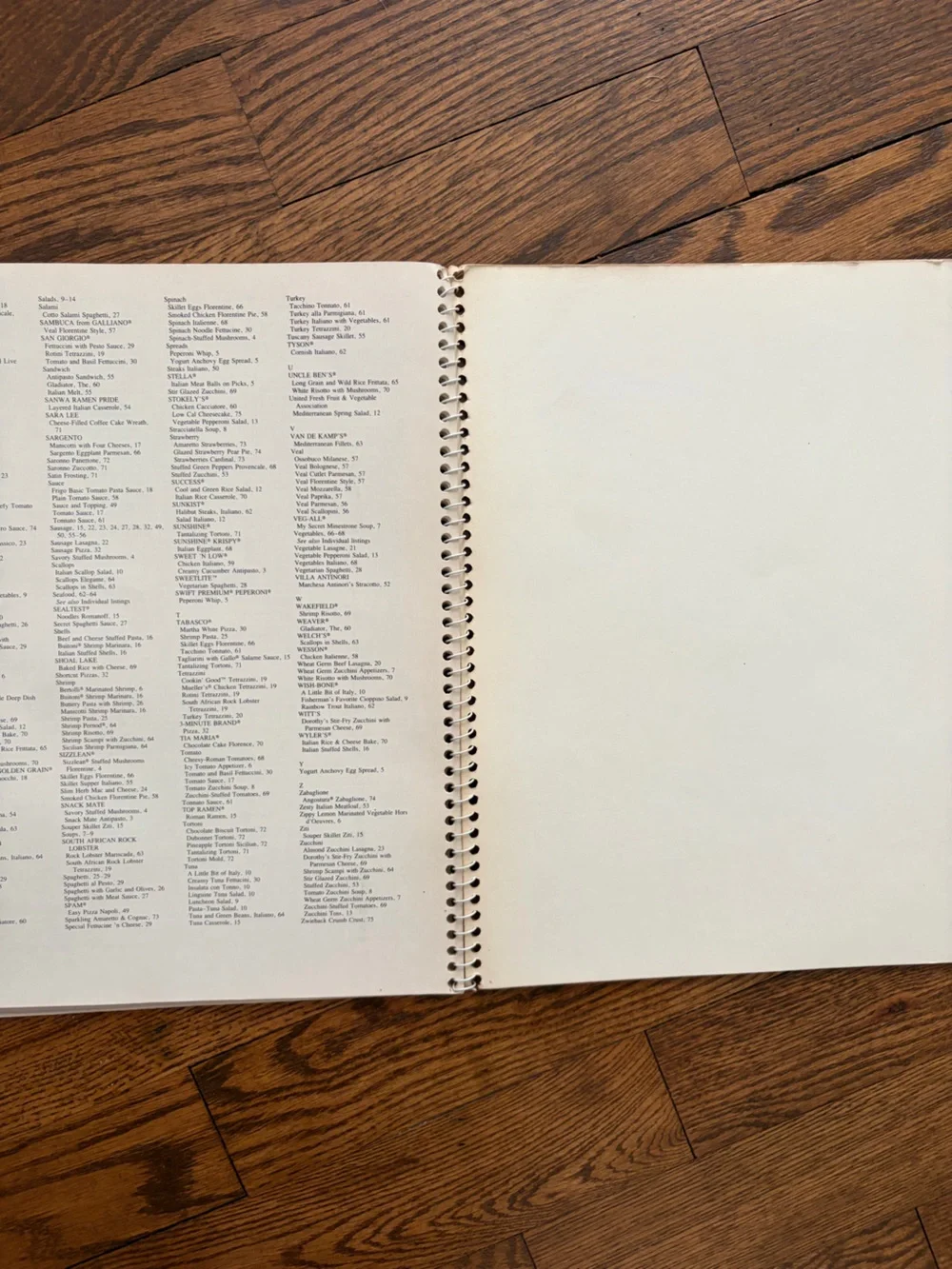 Vintage Favorite Italian Brand Name Recipes Spiral-Bound Cookbook